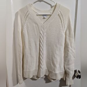 Old Navy Cream Ribbed Sweater M